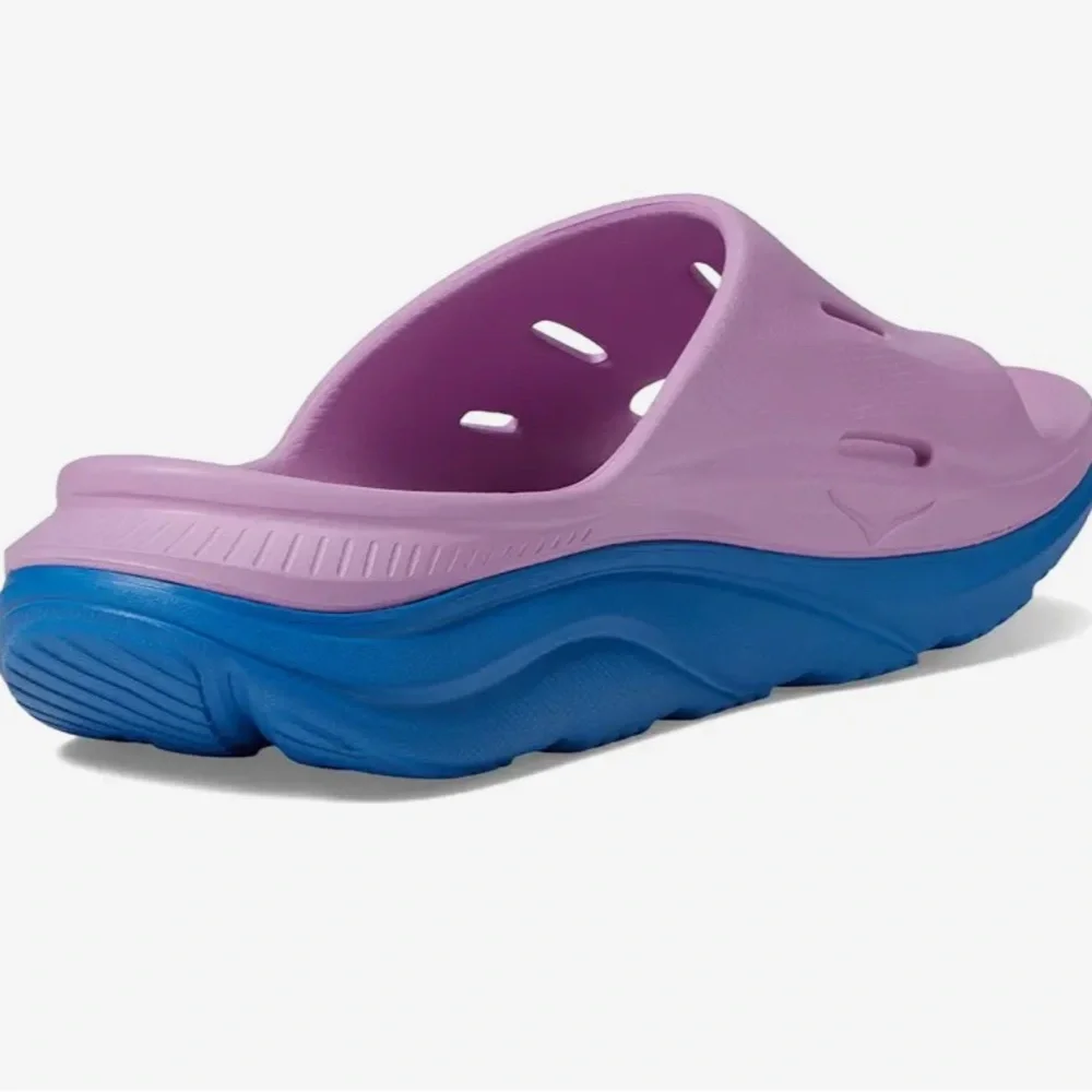 NEW Hoka Ora Recovery Slide 3 Slip On Sandals Cyclamen/ Coastal Sky - Picture 5 of 8